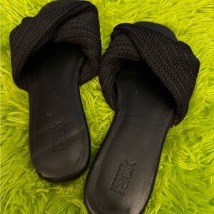 Nordstrom Rack Black Slide Sandals New Size 6.5